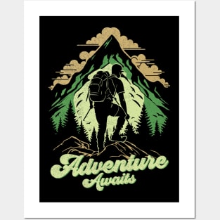 Adventure Awaits | Mountain Hiking Trekking Posters and Art